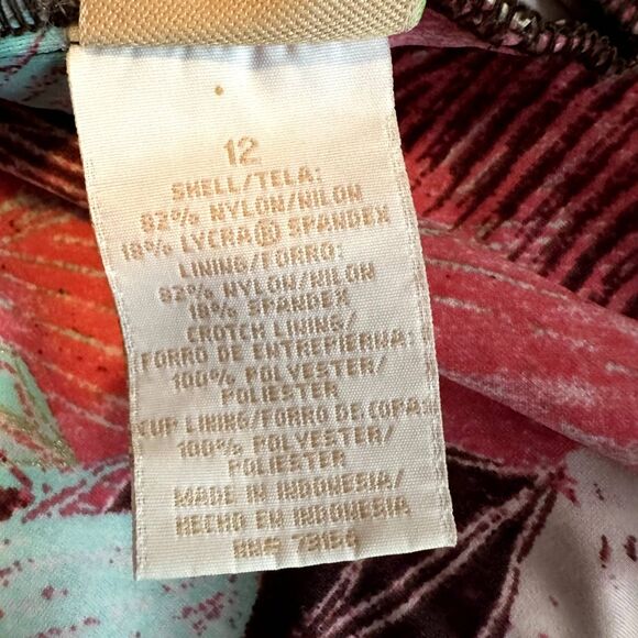 Le Cove One-Piece Swim Size 12 Floral Tropical Ruched Tummy Control Swimwear - Picture 5 of 7